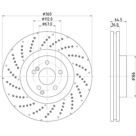 Pagid Brakes BRAKE DISC FRONT DRILLED 360X36MM 355125361
